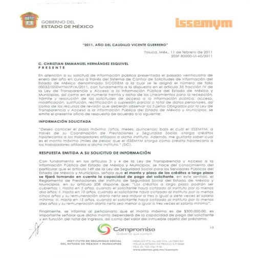 ISSEMYM credito inmobiliario