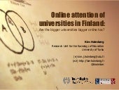 Online attention of universities in...