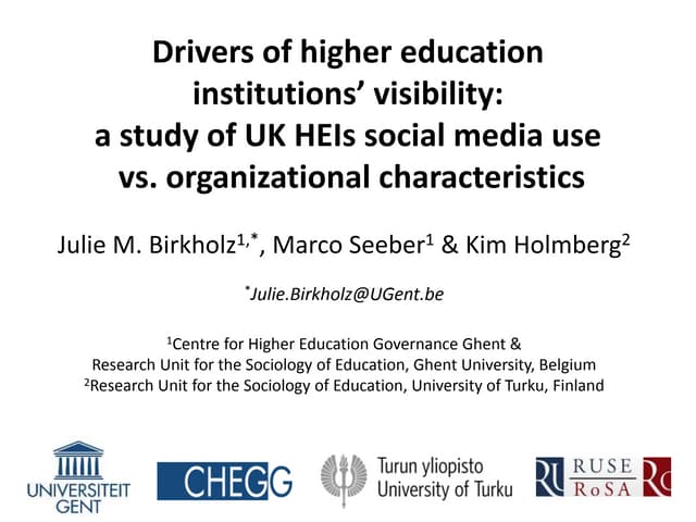 Drivers of higher education institu...