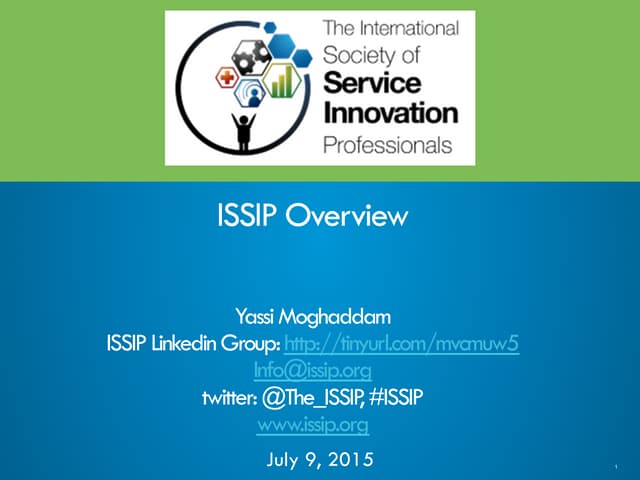 International Society of Service Innovation Professionals Overview