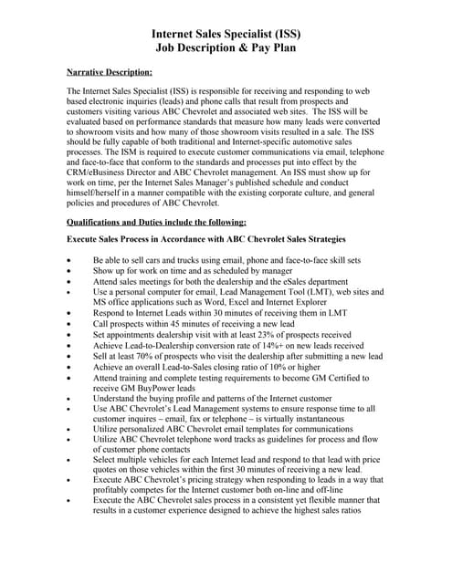 Automotive Bdc Job Description – PMVG