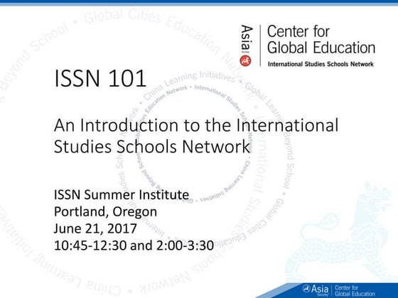 ISSN 101 Summer 2017