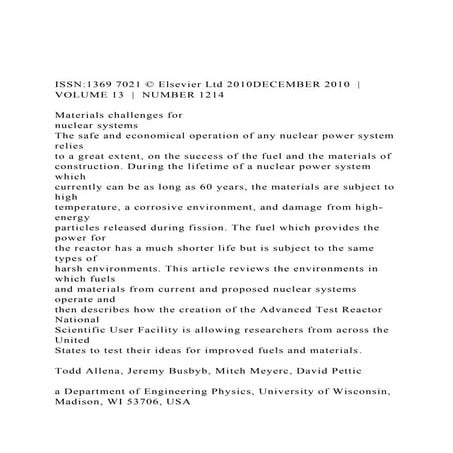 ISSN1369 7021 © Elsevier Ltd 2010DECEMBER 2010    VOLUME 13 .docx
