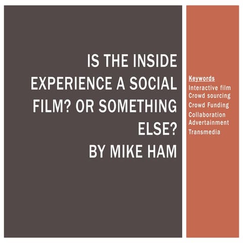 Is the inside experiance a social film? or is it something else?