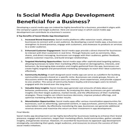 Is Social Media App Development Beneficial for a Business?