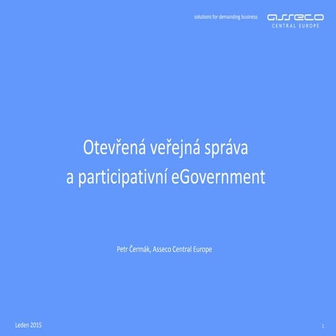 Open and Participative eGovernment