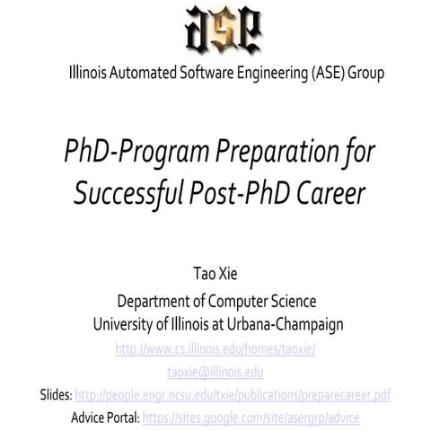 PhD-Program Preparation for Successful Post-PhD Career