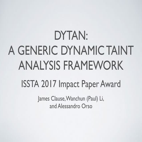 ISSTA 2017 Impact Paper Award Presentation