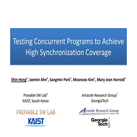 Testing Concurrent Programs to Achieve High Synchronization Coverage