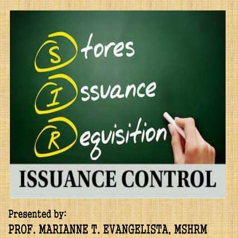 ISSUANCE CONTROL