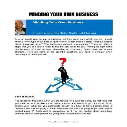 Minding Your Own Business | Is Success Resources Scam