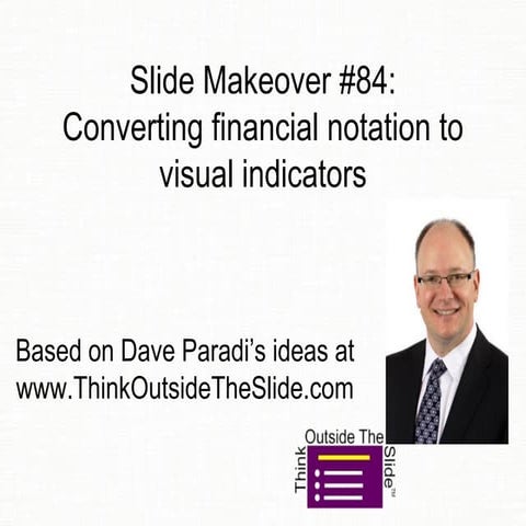 Slide Makeover #84:Converting financial notation to visual indicators