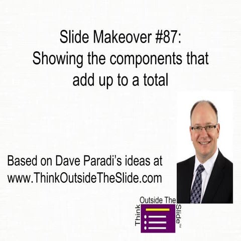 Slide Makeover #87: Showing the components that add up to a total