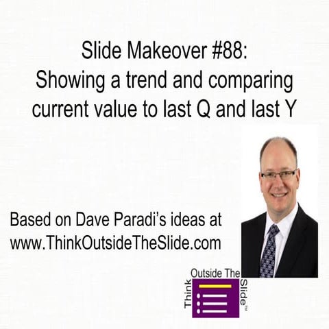 Slide Makeover #88: Showing a trend and comparing current value to last Quart...