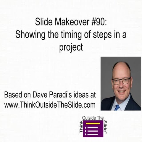 Slide Makeover #90: Showing the timing of steps in a project