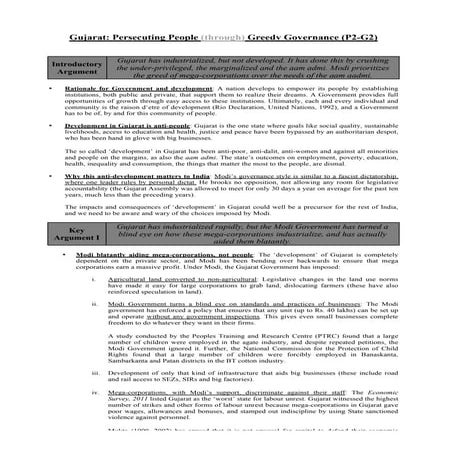 Issue brief, gujarat 