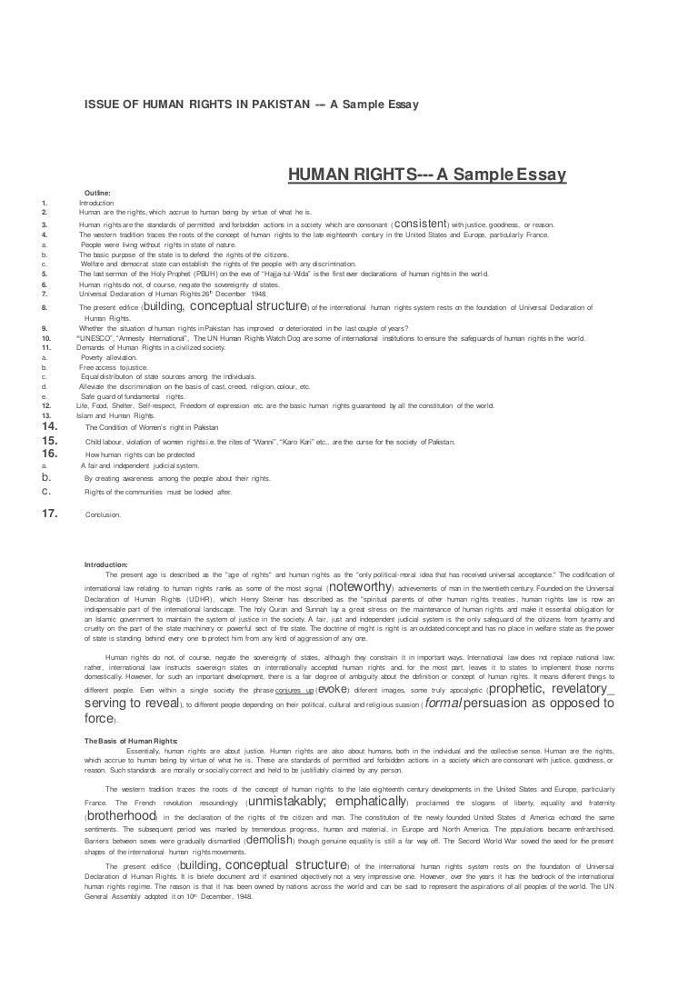 Definition Essay Paper Essays On Human Rights Issue Of Human Rights In Human Right Essay On Personal Narrative Essay Examples High School also Essays For High School Students To Read Human Right Essay Barcafontanacountryinncom Essay Writing For High School Students