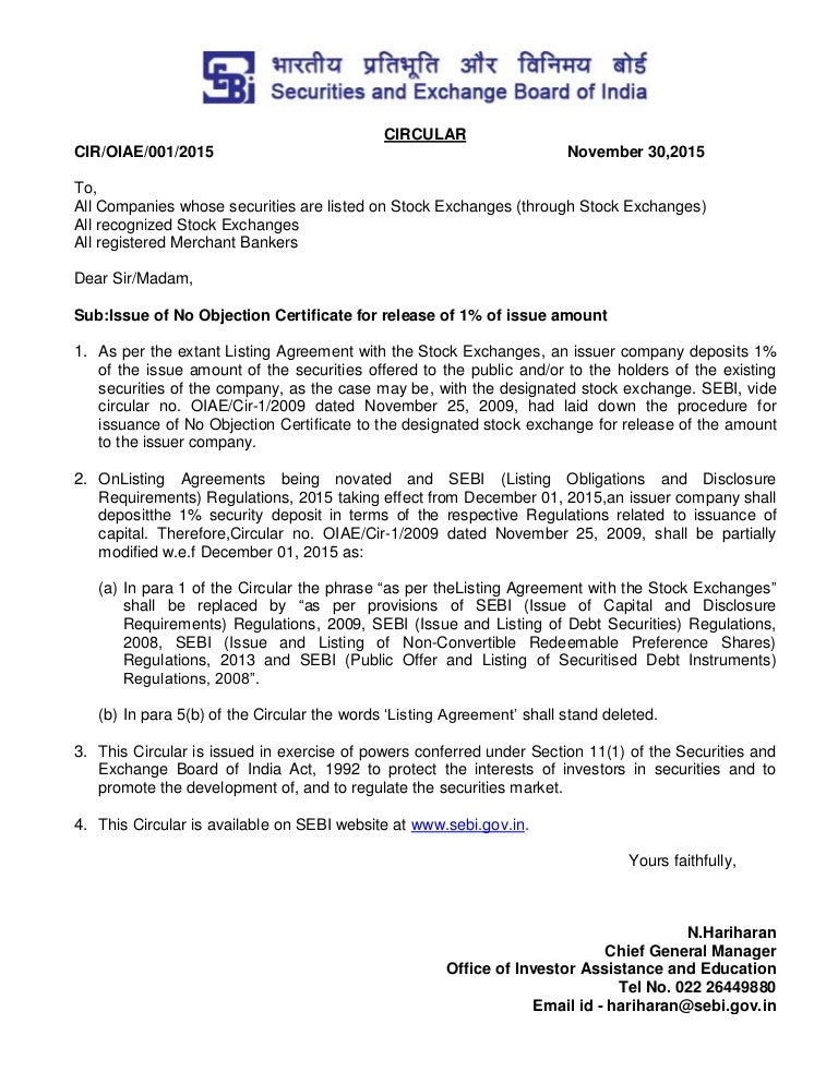 issue of no objection certificate for release of 1 of how to get no objection certificate