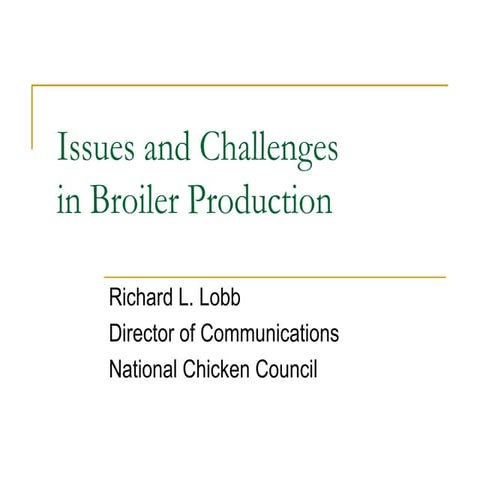 Issues And Challenges In Broiler Production