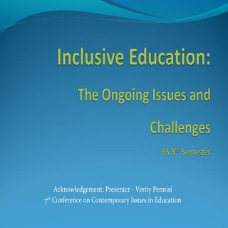 Issues and challenges of inclusive ...
