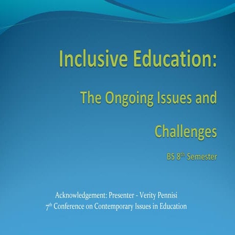 Issues and challenges of inclusive education