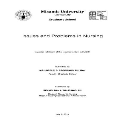 Issues and problems in nursing