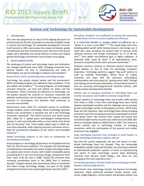 Issues Brief - Science and Technology