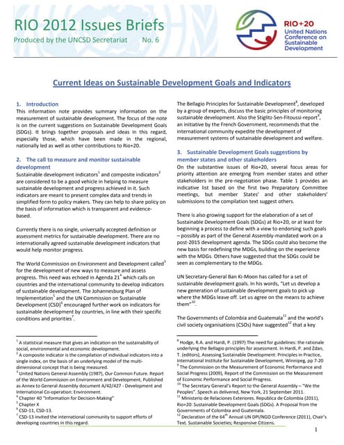 Issues Brief - SDGs