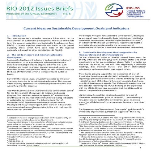Issues Brief - SDGs