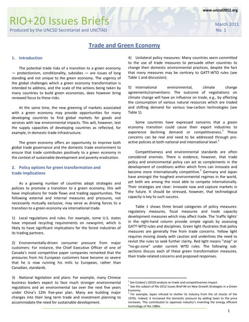 Rio+20 Issues brief - Trade and Gre...