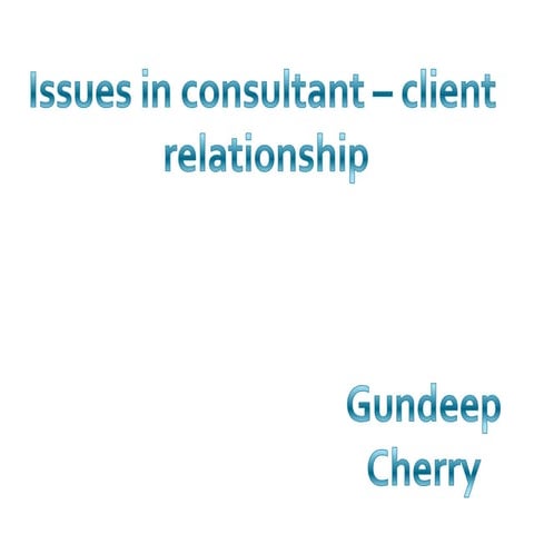 Issues in c c relationships