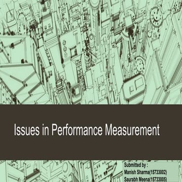 Issues in performance measurement
