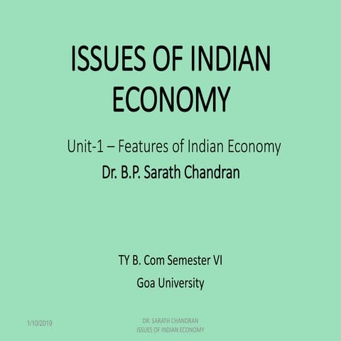 Features of Indian economy | PDF