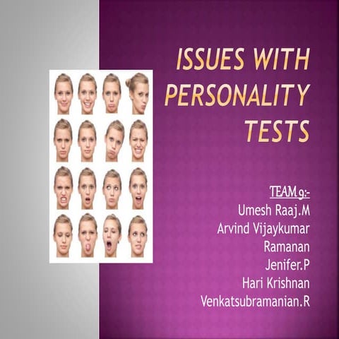 Issues with personality tests