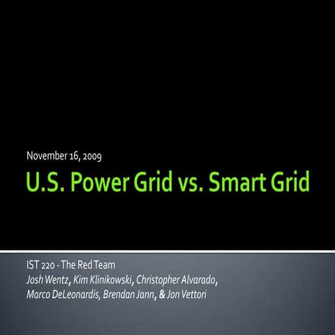 US Power Grid Vs. Smart Grid