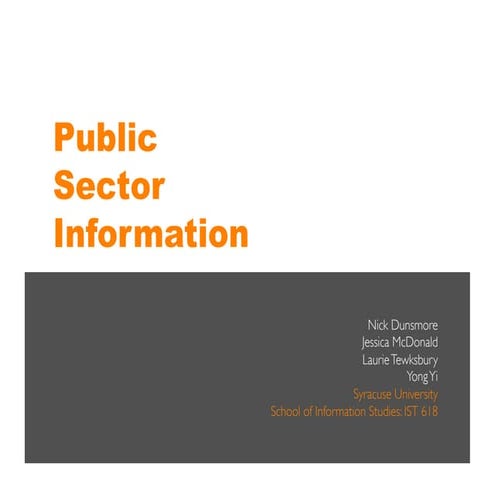 Information Policy: Public Sector Information