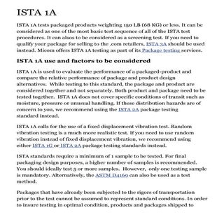 ISTA 1A - Packaging test offered at...