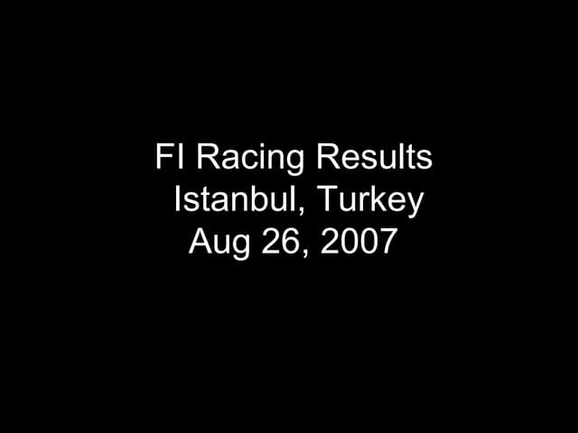 Istanbul Fi Race Result