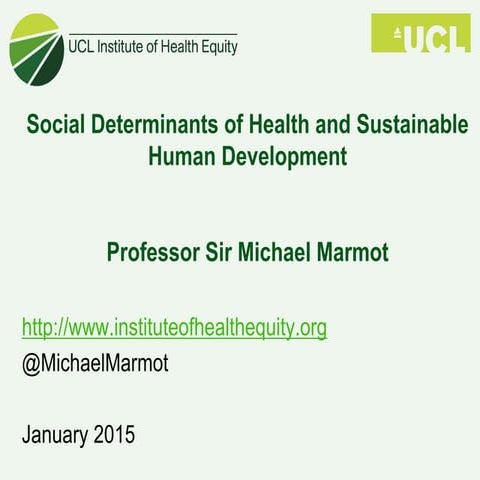 Social Determinants of Health and Sustainable Human Development 