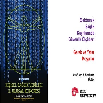 Kisisel Saglik Verileri:  Elektronik Saglik Kayitlarinda Guvenlik