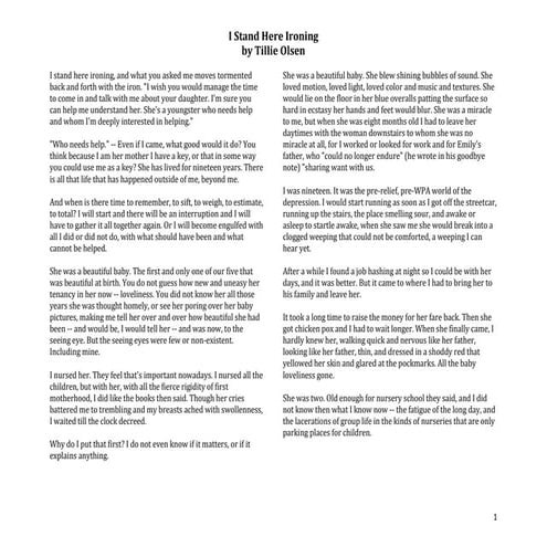 I stand here ironing