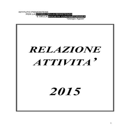 Relazione attività 2015