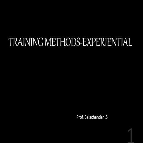 ISTD May 2020 training methods experiential