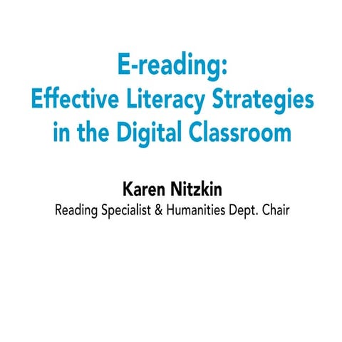 ISTE  Effective Literacy Strategies for the Digital Classroom
