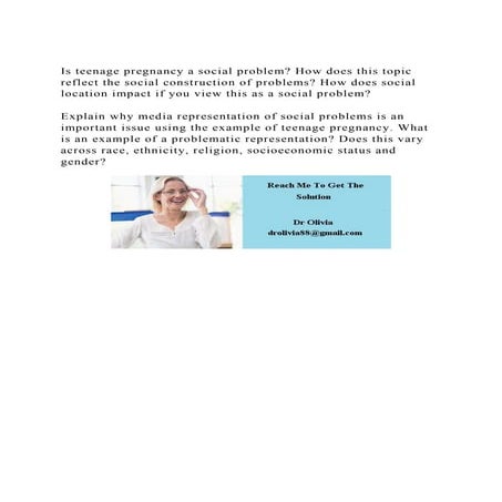 Is teenage pregnancy a social problem How does this topic reflect.docx