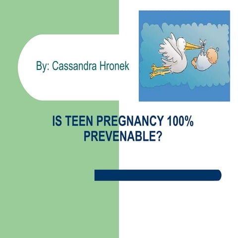 Is teen pregnancy 100% prevenable?