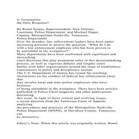 Is Terminationthe Only ResponseBy Ronal Serpas, Superintend.docx