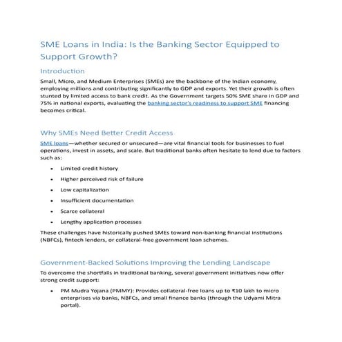 Is the Banking Sector Equipped to Support SME Loans in India.docx