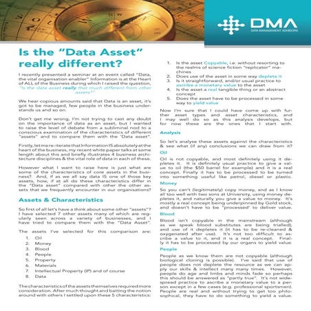 Is the Data asset really different?