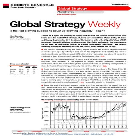 Is the Fed blowing bubbles to cover up growing inequality.... …again?